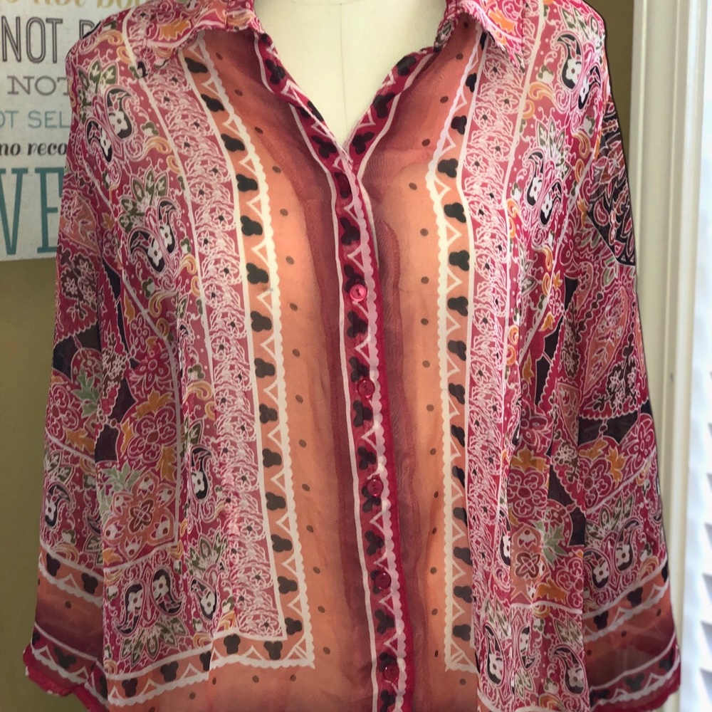 Kim Rogers Boho Button Down Top